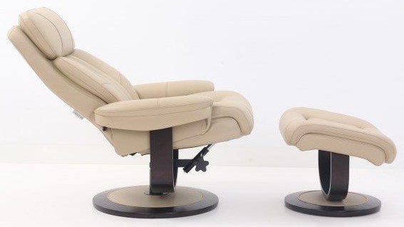 Barcalounger Oakleigh 15 3709 3601 81 Oakleigh Pedestal Recliner With Ottoman Hilton Ivory Z R Furniture Recliners